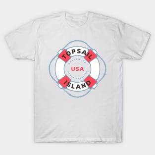 Topsail Island, NC Summertime Vacation Life Preserver T-Shirt